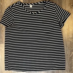 Black and White Striped Blouse